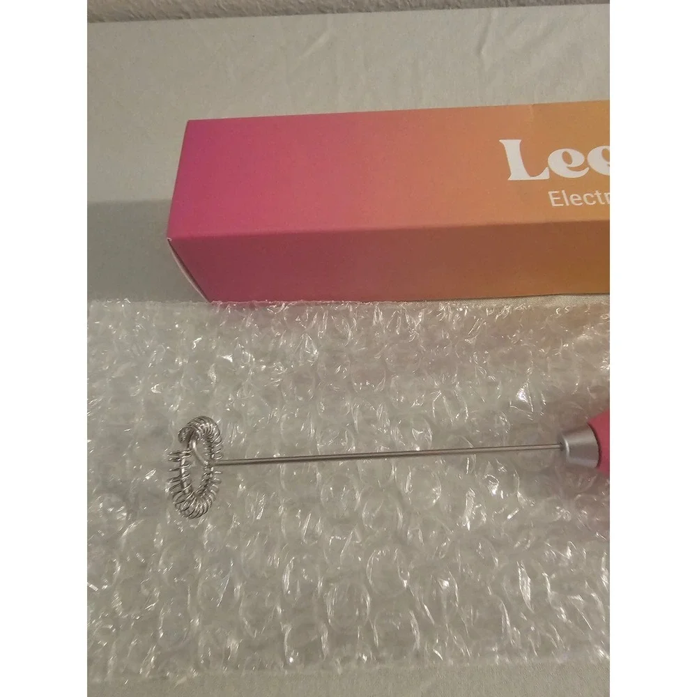 LeeFar Electric Frother‎ Handheld Milk Foam Maker Pink Yellow Gradient 19000 RPM